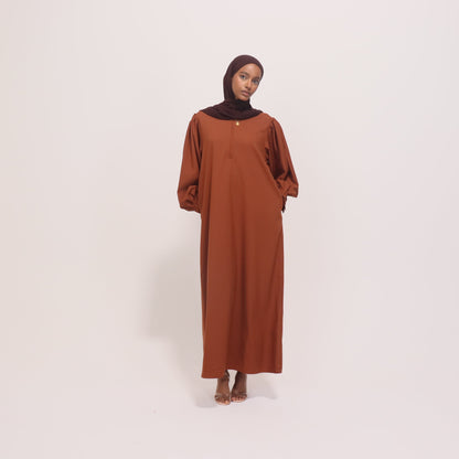 Brown Orange Maxi Dress ANISA | Brown Orange  Maxi Dress | Anisamodest