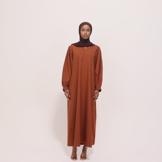 Brown Orange Maxi Dress ANISA | Brown Orange  Maxi Dress | Anisamodest