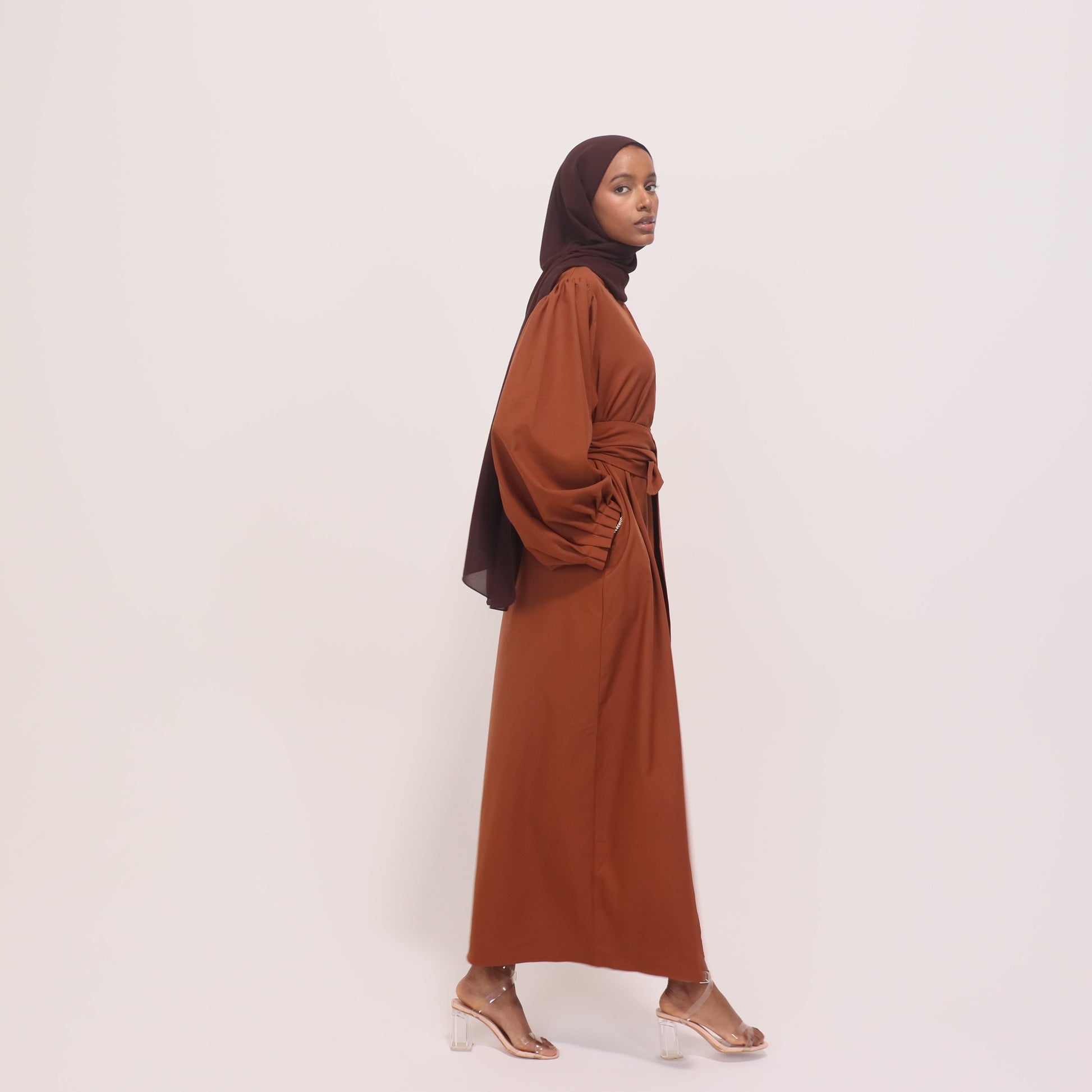 Brown Orange Maxi Dress ANISA | Brown Orange  Maxi Dress | Anisamodest