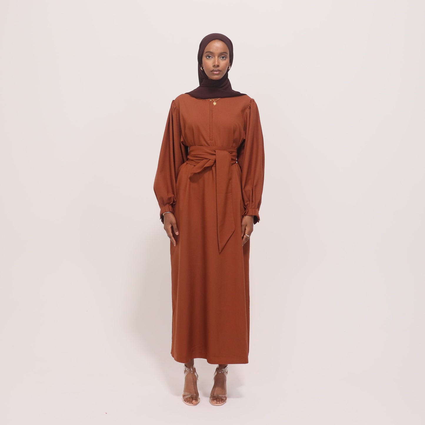 Brown Orange Maxi Dress ANISA | Brown Orange  Maxi Dress | Anisamodest