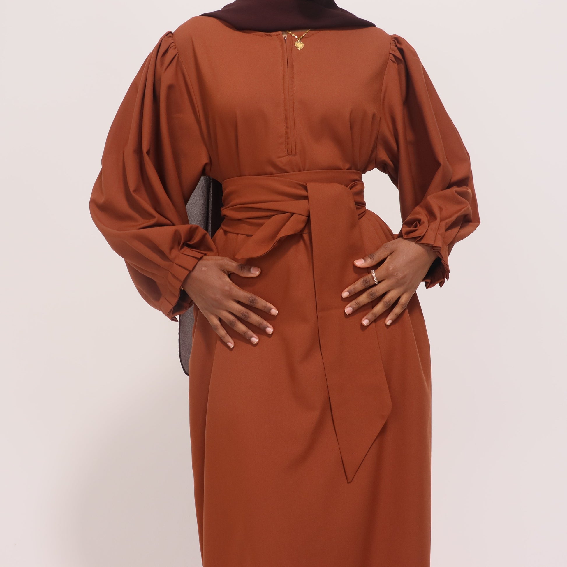 Brown Orange Maxi Dress ANISA | Brown Orange  Maxi Dress | Anisamodest